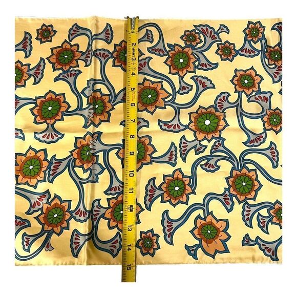 Vintage Made In Japan Hand Block Print Floral Vine Spring Boho Scarf 46”X 15” - Picture 5 of 6
